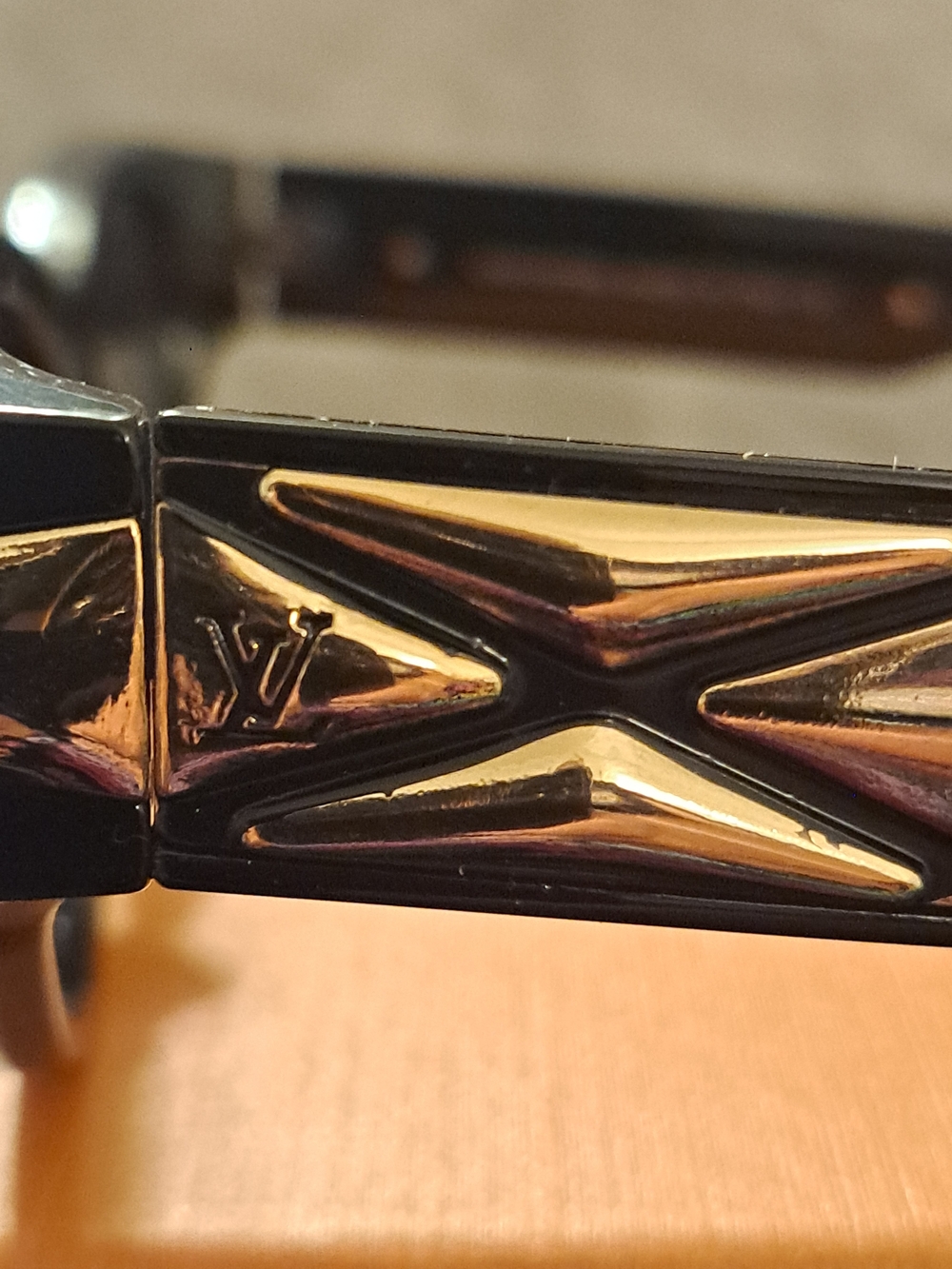 Louis Vuitton Black Sunglasses with Gold Accent Detailing